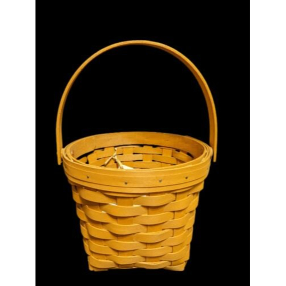 Vintage Signed 2016 Round Longaberger Basket 8” Wide  6" Tall Easter Basket - Picture 1 of 4